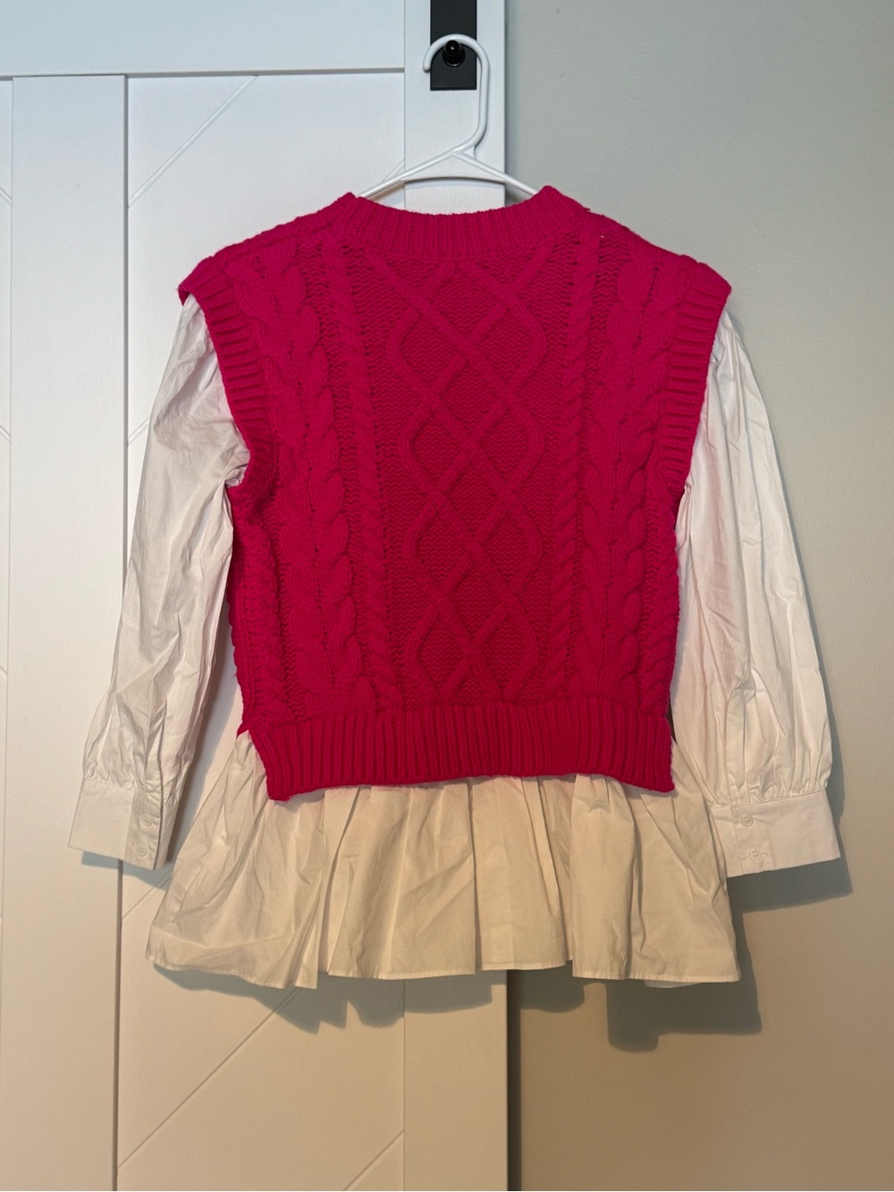 English Factory Pink Cable Knit Layered Sweater Vest & Top XS NWT - Picture 6 of 6